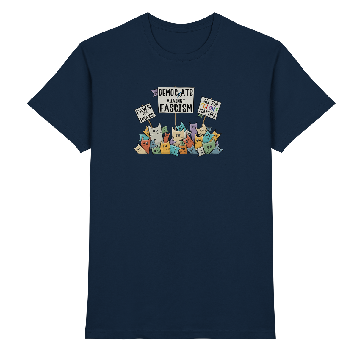 Demo-Katzen gegen Faschismus und für Vielfalt - Premium Shirt