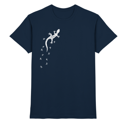 Gecko Eidechse Silhouette hell - Premium Shirt