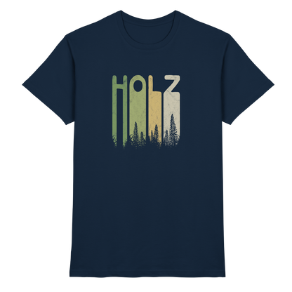 Holz Retro Wald Schriftzug - Premium Shirt