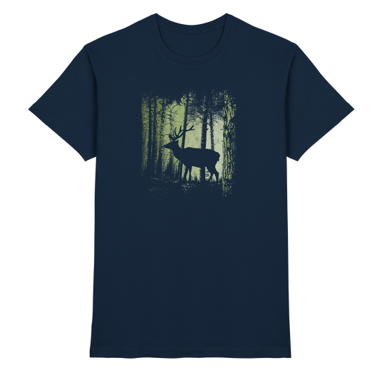 Hirsch im Zwielicht Wald - Premium Shirt