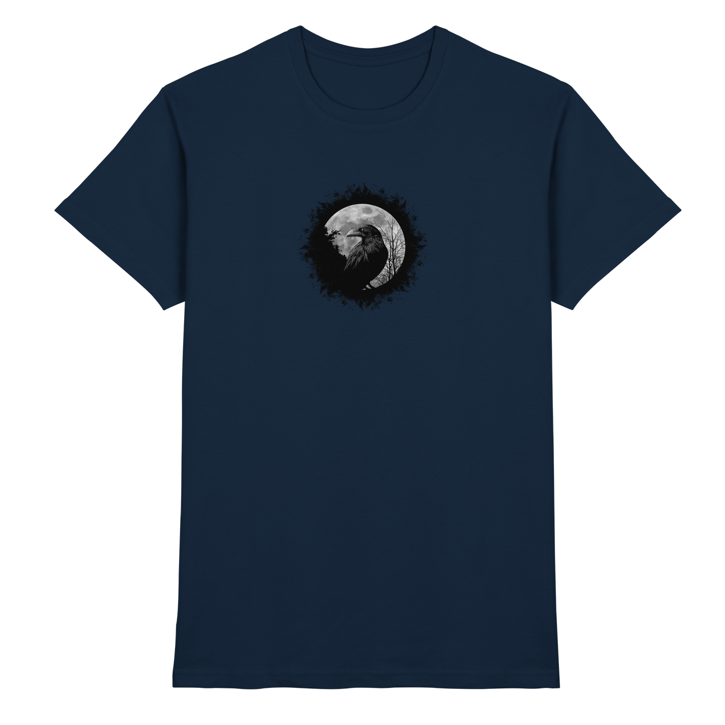 Schwarzer Rabe bei Vollmond  - Premium Shirt