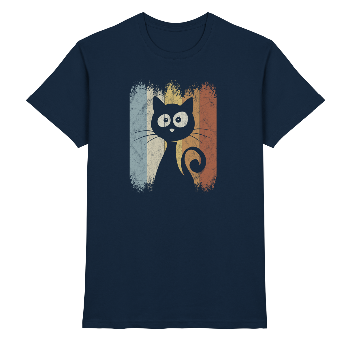 Retro Katze Silhouette - Premium Shirt