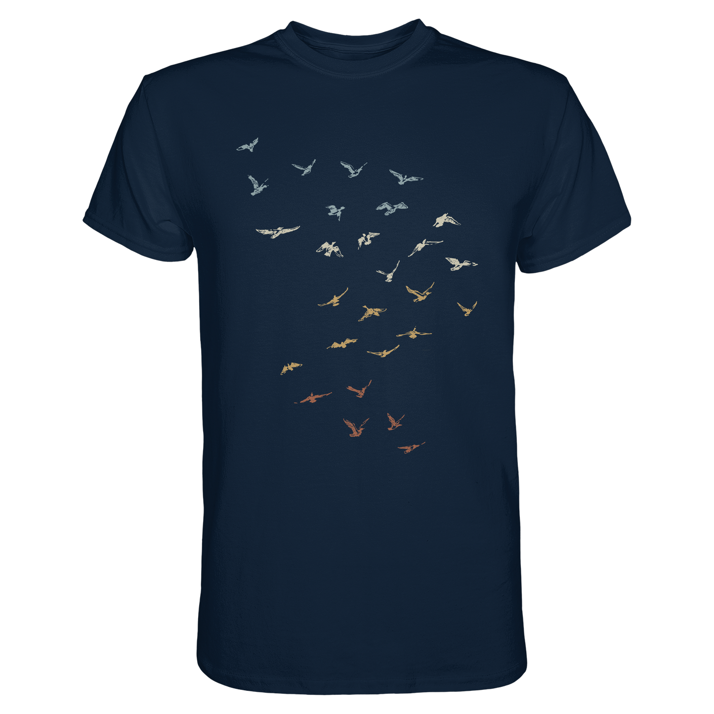 Retro Vogel Schwarm - Premium Shirt