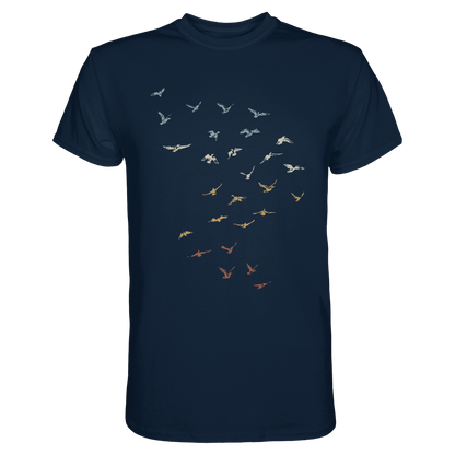 Retro Vogel Schwarm - Premium Shirt