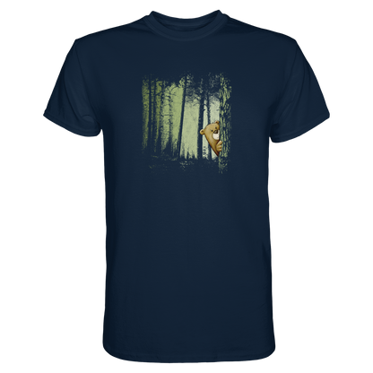 Comic Bär versteckt im Zwielicht Wald - Premium Shirt