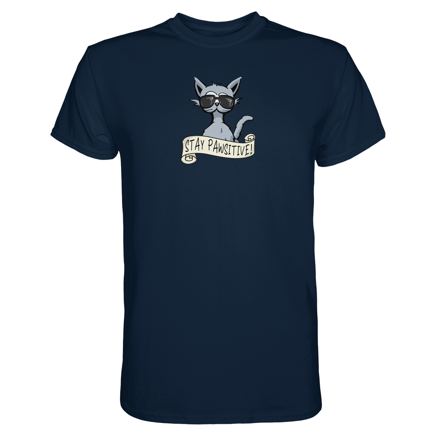 Stay Pawsitive Bleib lässig Hipster Katze - Premium Shirt