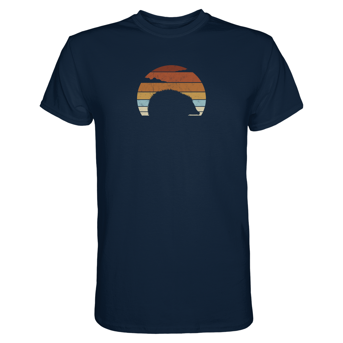 Retro Igel Silhouette im Sonnenuntergang - Premium Shirt
