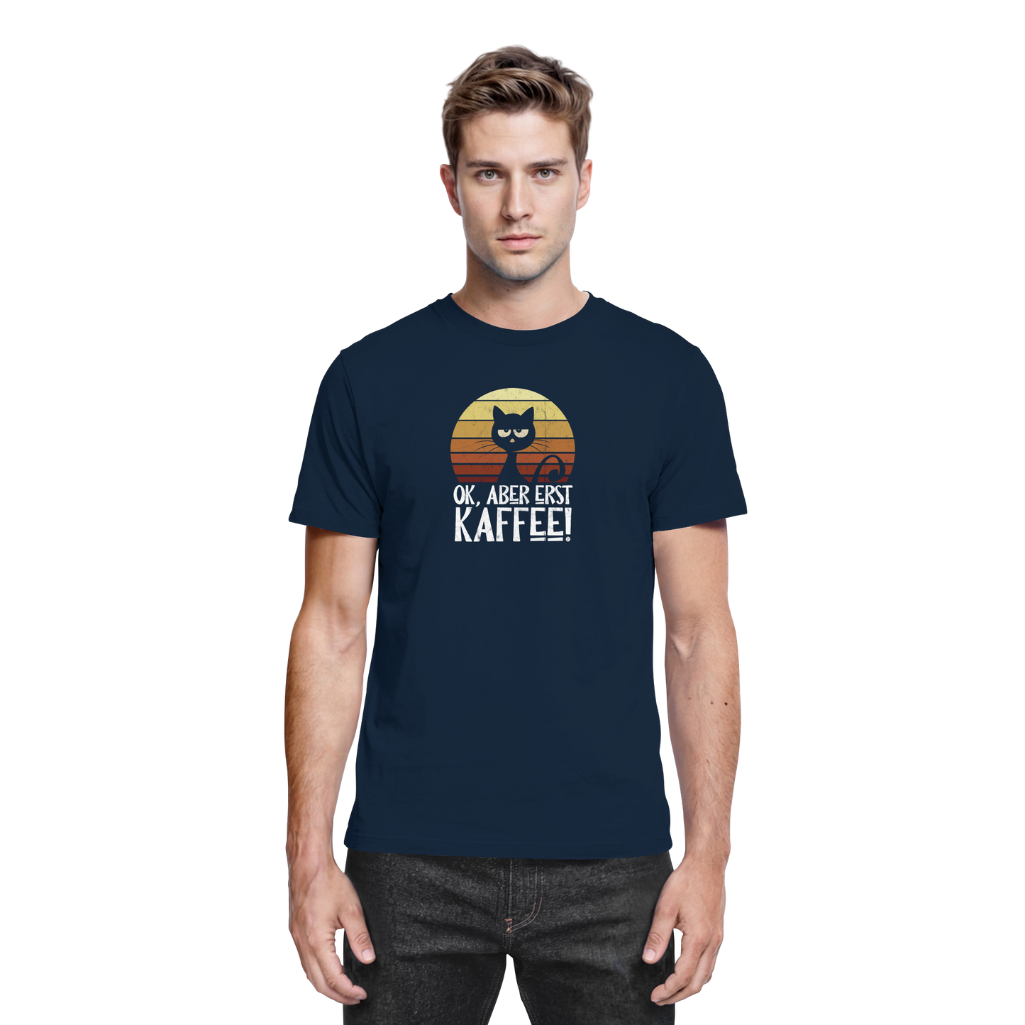 Ok, aber erst Kaffee | launische Katze - Premium Shirt
