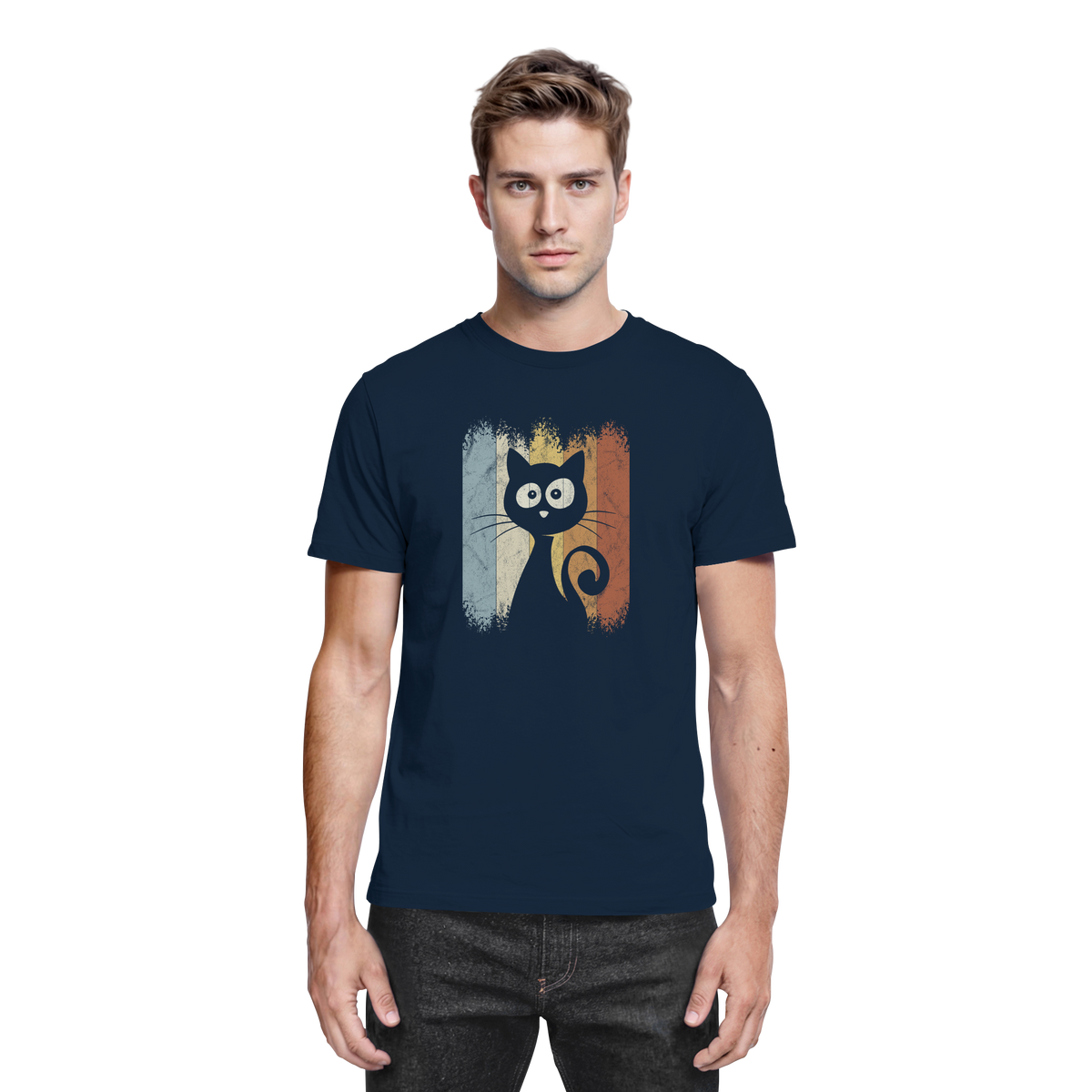 Retro Katze Silhouette - Premium Shirt