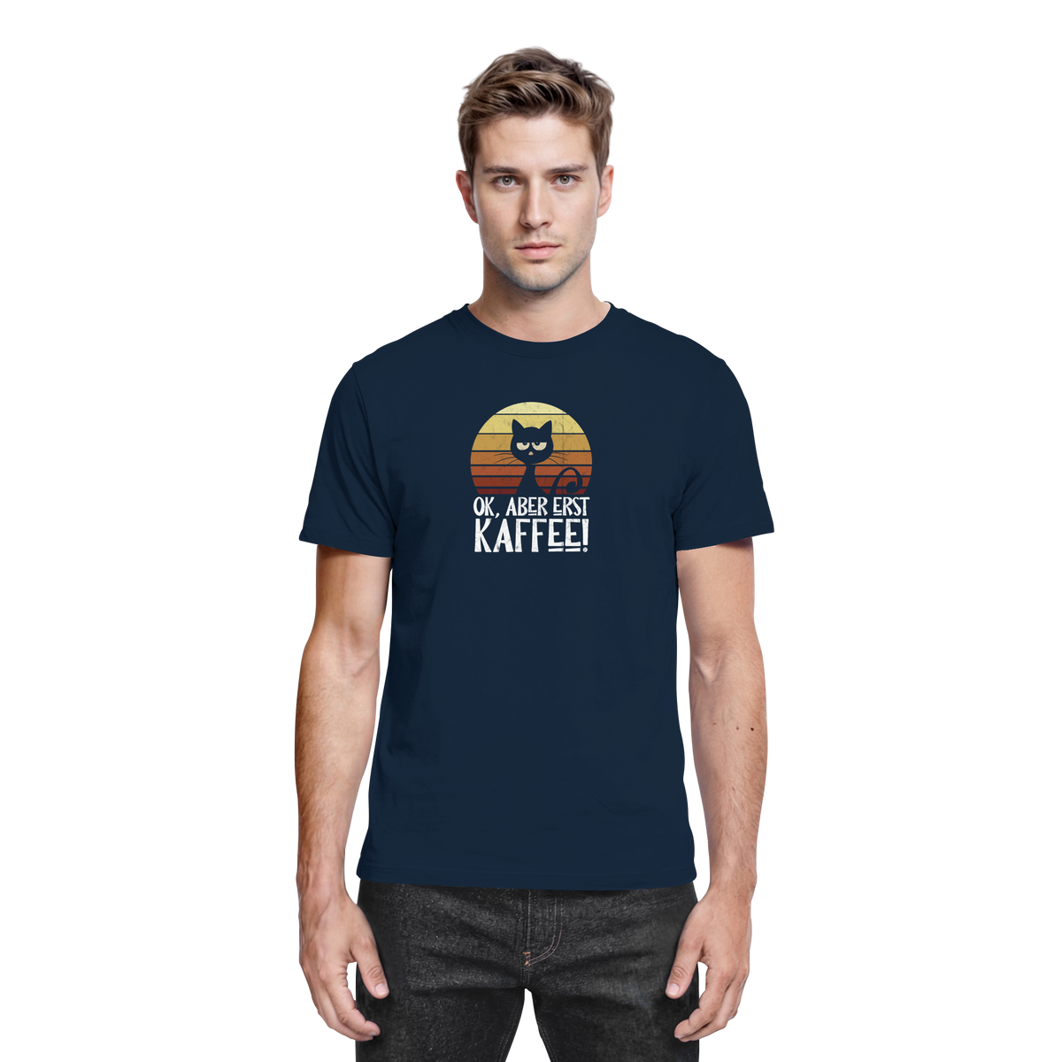 Ok, aber erst Kaffee | launische Katze - Premium Shirt