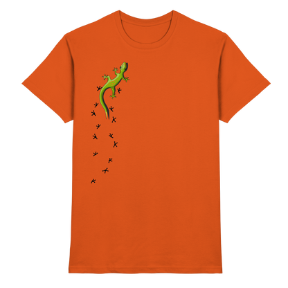 Kletternder Gecko mit Spuren - Premium Shirt
