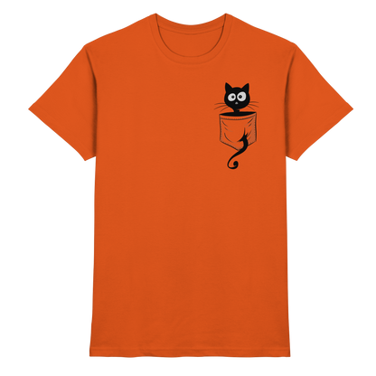 Schwarze Katze in der Tasche - Premium Shirt