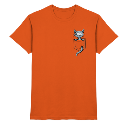 Verrückte Katze in Deiner Brust-Tasche - Premium Shirt
