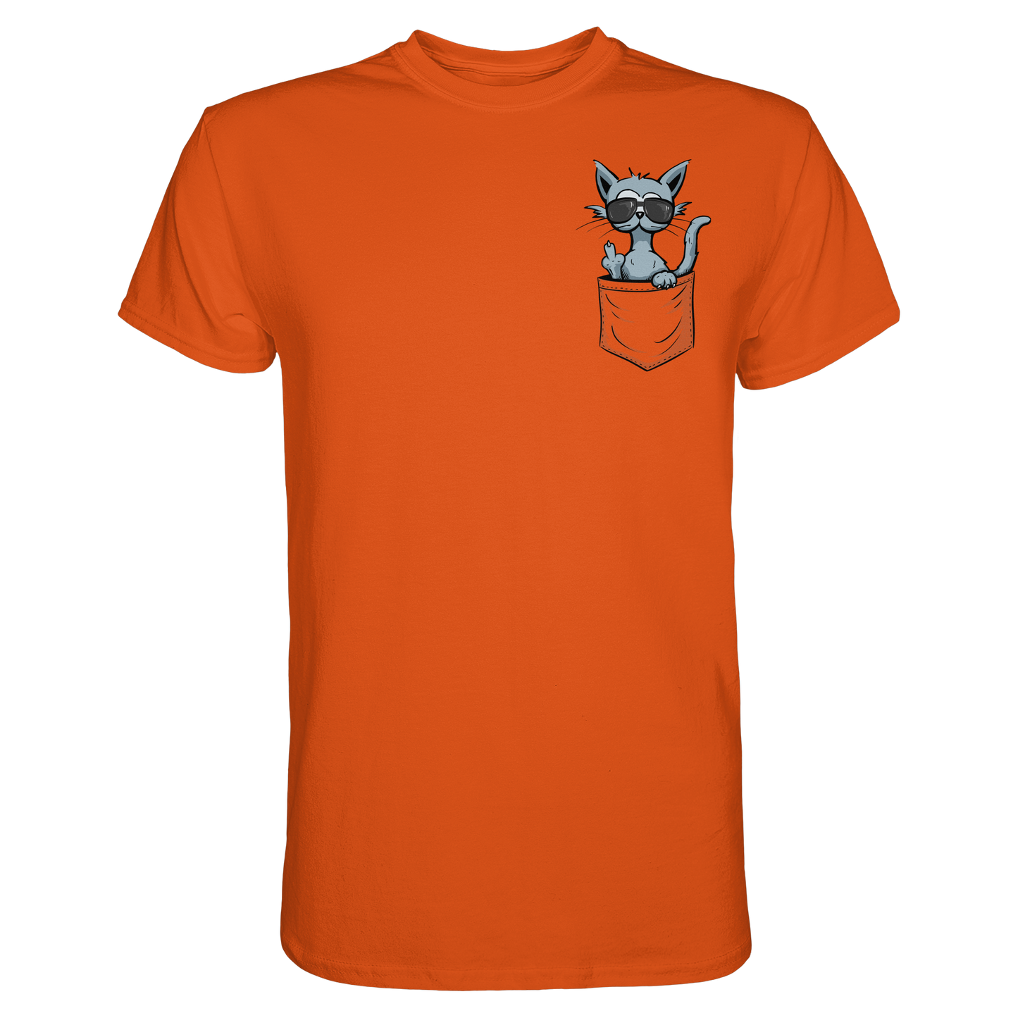 "Fuck Off" Mittelfinger Katze in der Tasche - Premium Shirt