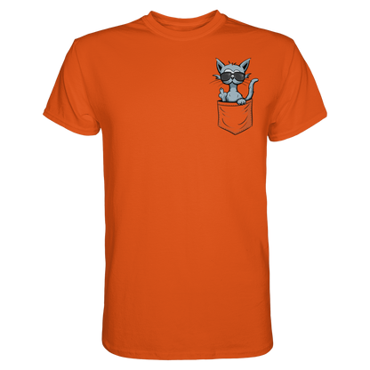 "Fuck Off" Mittelfinger Katze in der Tasche - Premium Shirt