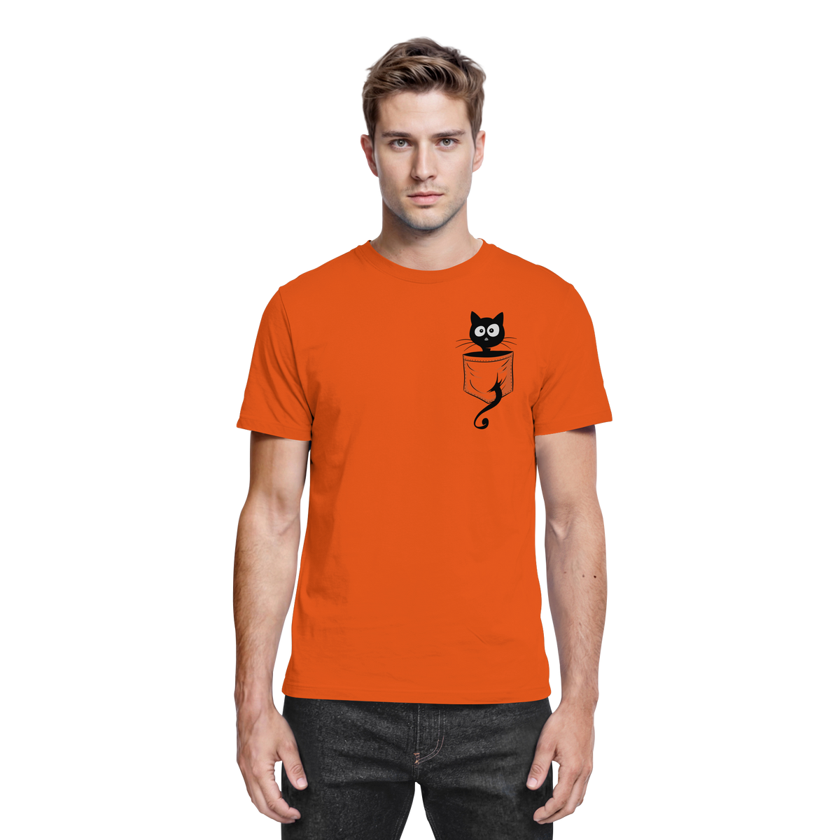 Schwarze Katze in der Tasche - Premium Shirt