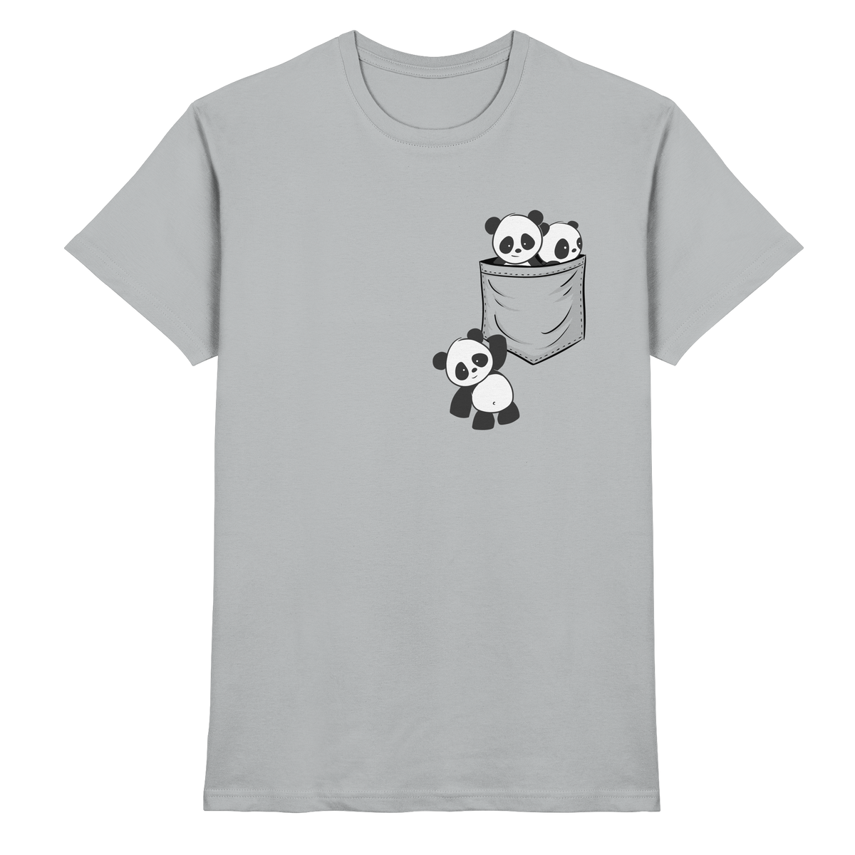 Kawaii Pandas in der Tasche - Premium Shirt