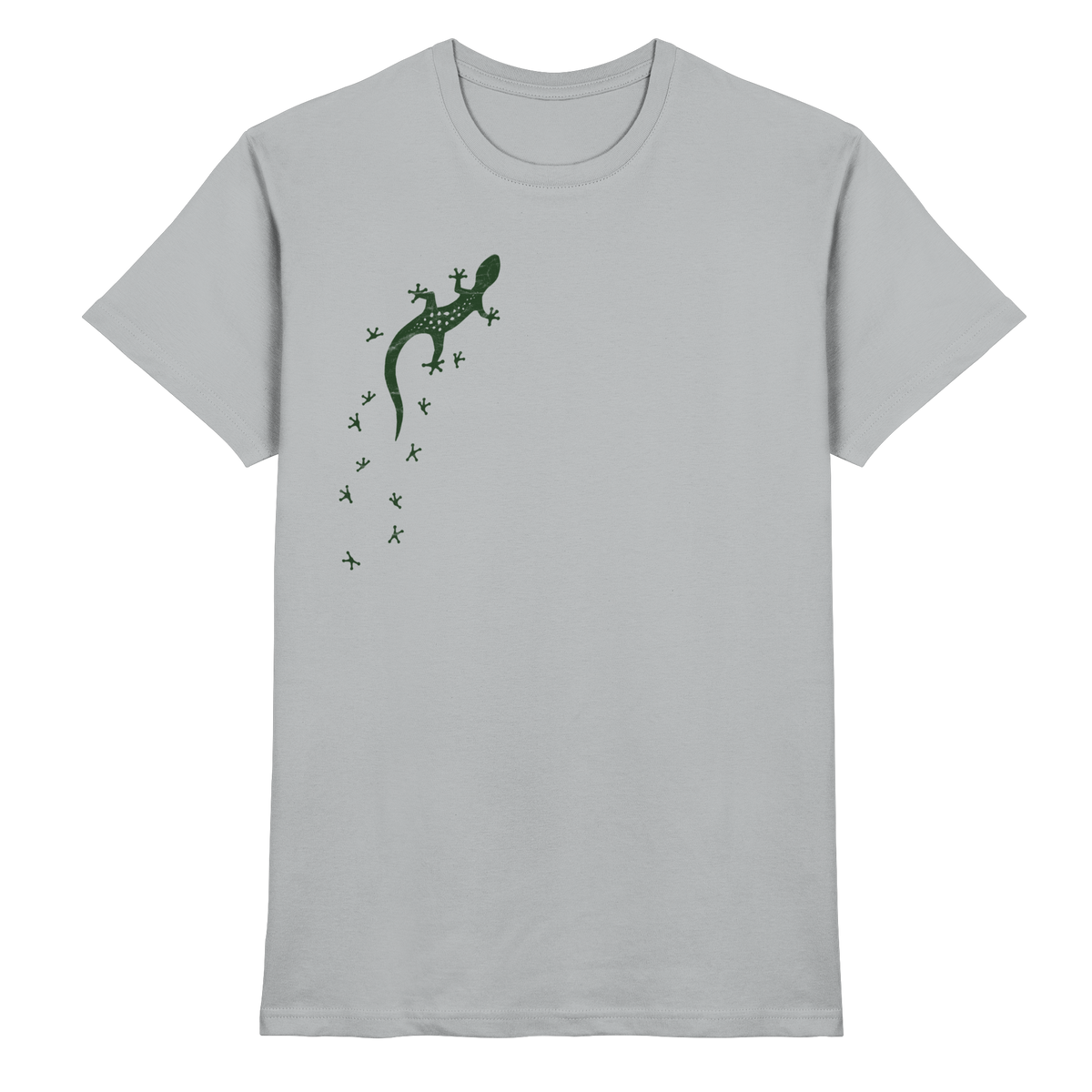 Gecko Eidechse Silhouette dunkel - Premium Shirt