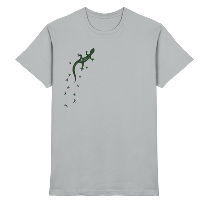 Gecko Eidechse Silhouette dunkel - Premium Shirt