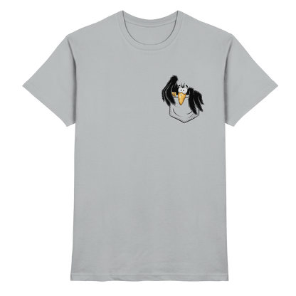 Kleiner Rabe | schwarze Krähe In Tasche - Premium Shirt