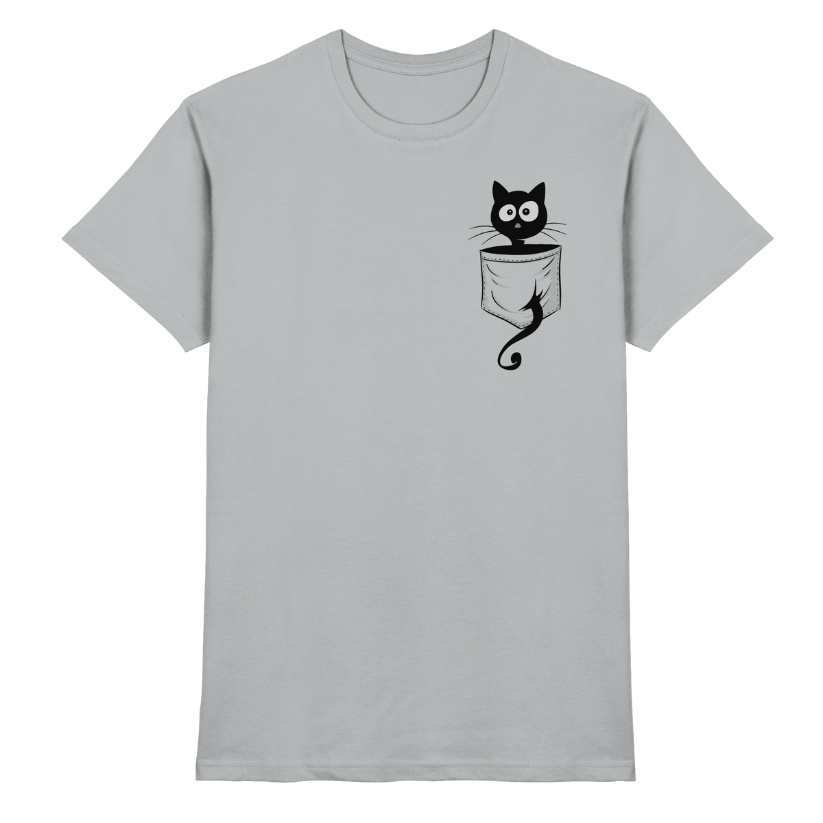Schwarze Katze in der Tasche - Premium Shirt