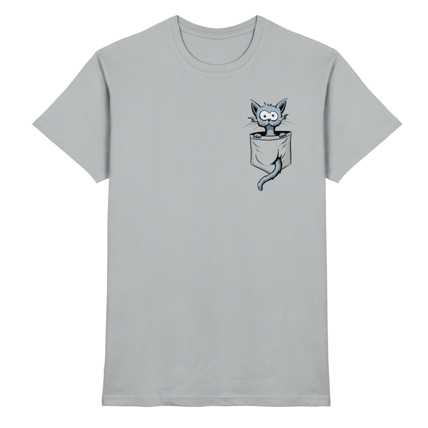 Verrückte Katze in Deiner Brust-Tasche - Premium Shirt
