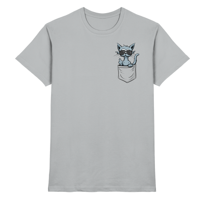 "Fuck Off" Mittelfinger Katze in der Tasche - Premium Shirt