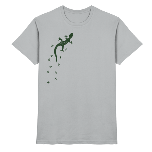 Gecko Eidechse Silhouette dunkel - Premium Shirt