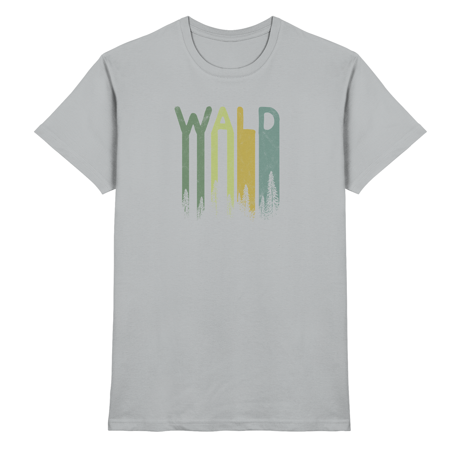 Wald Retro Forst Schriftzug - Premium Shirt