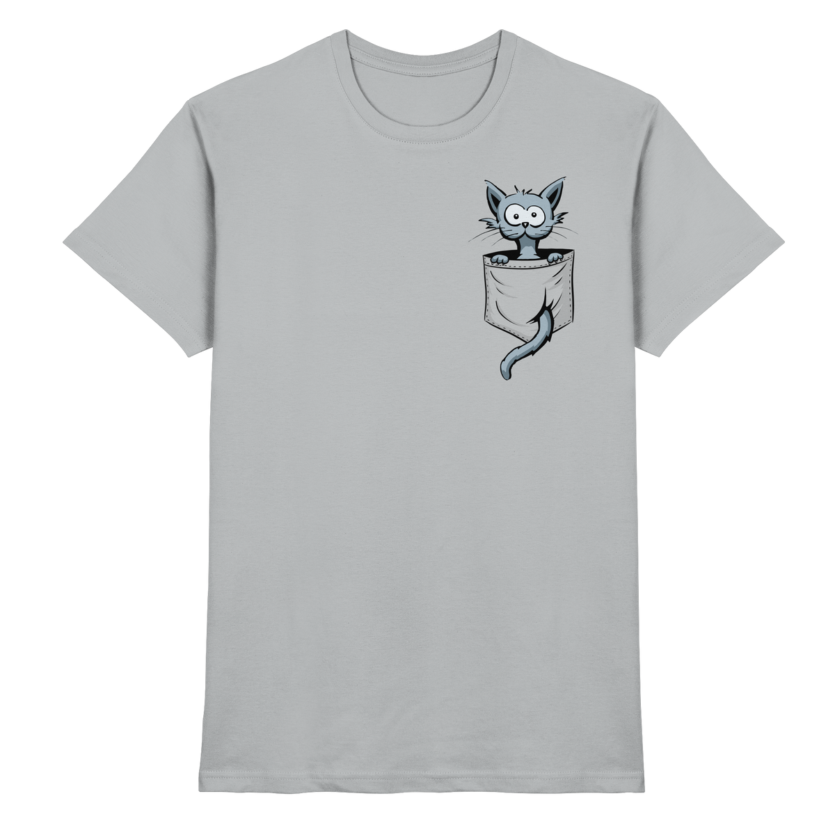 Verrückte Katze in Deiner Brust-Tasche - Premium Shirt