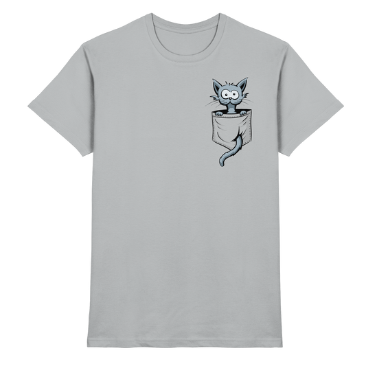 Verrückte Katze in Deiner Brust-Tasche - Premium Shirt