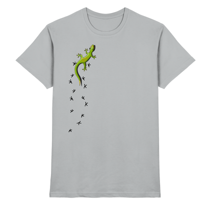 Kletternder Gecko mit Spuren - Premium Shirt