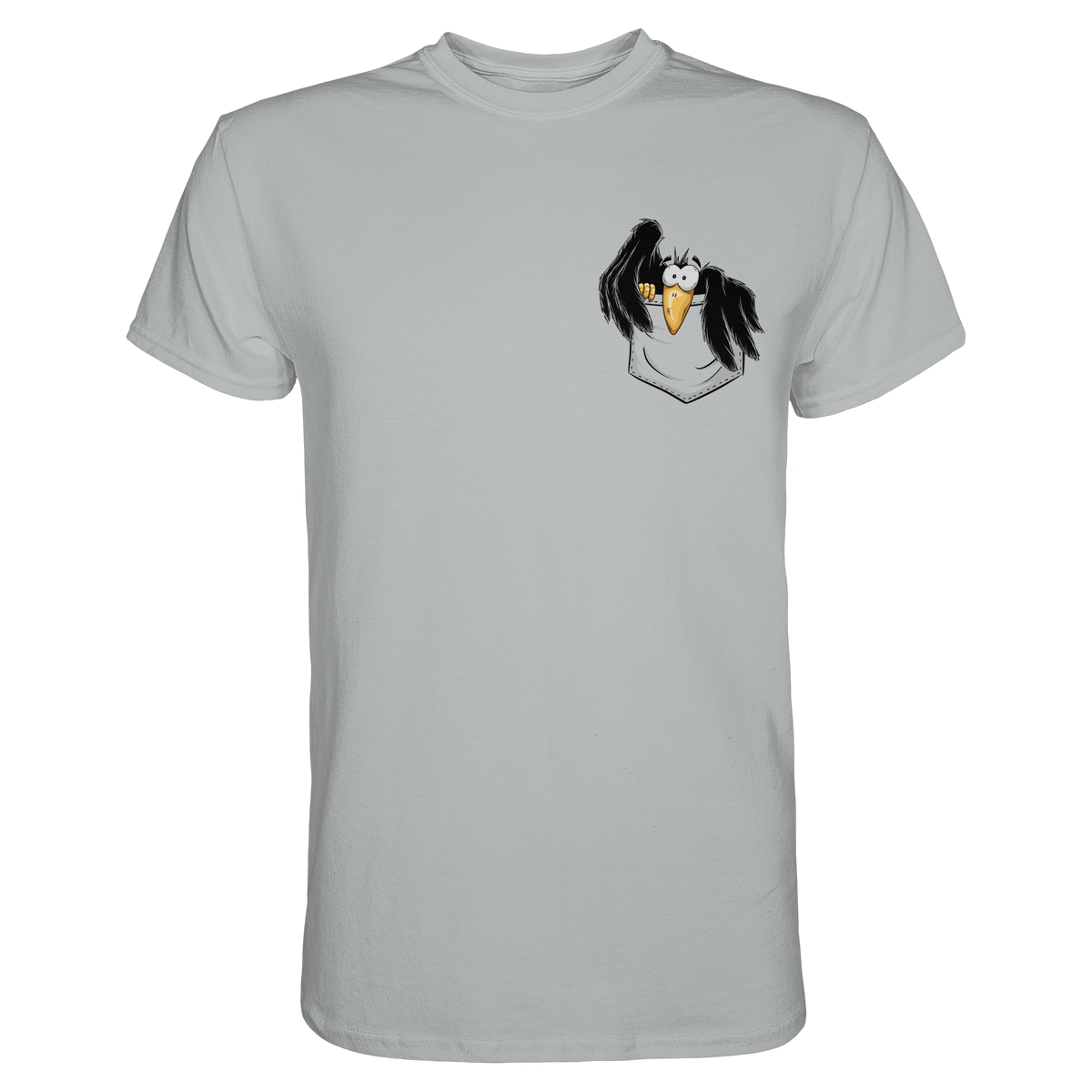 Kleiner Rabe | schwarze Krähe In Tasche - Premium Shirt