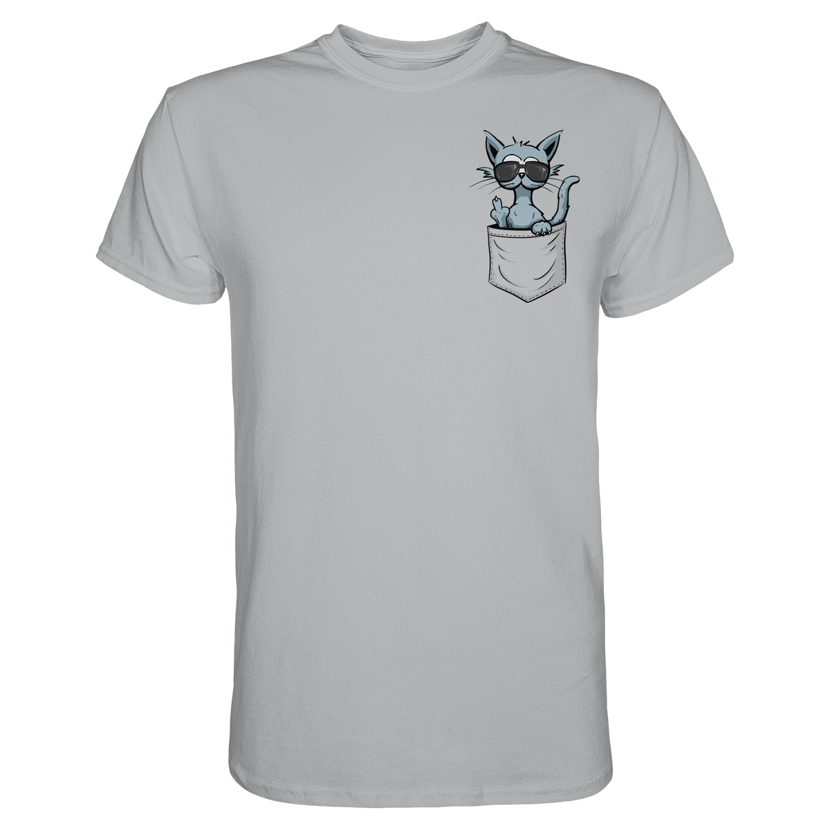 "Fuck Off" Mittelfinger Katze in der Tasche - Premium Shirt