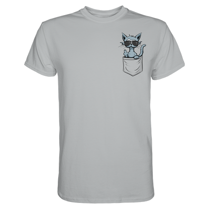 "Fuck Off" Mittelfinger Katze in der Tasche - Premium Shirt