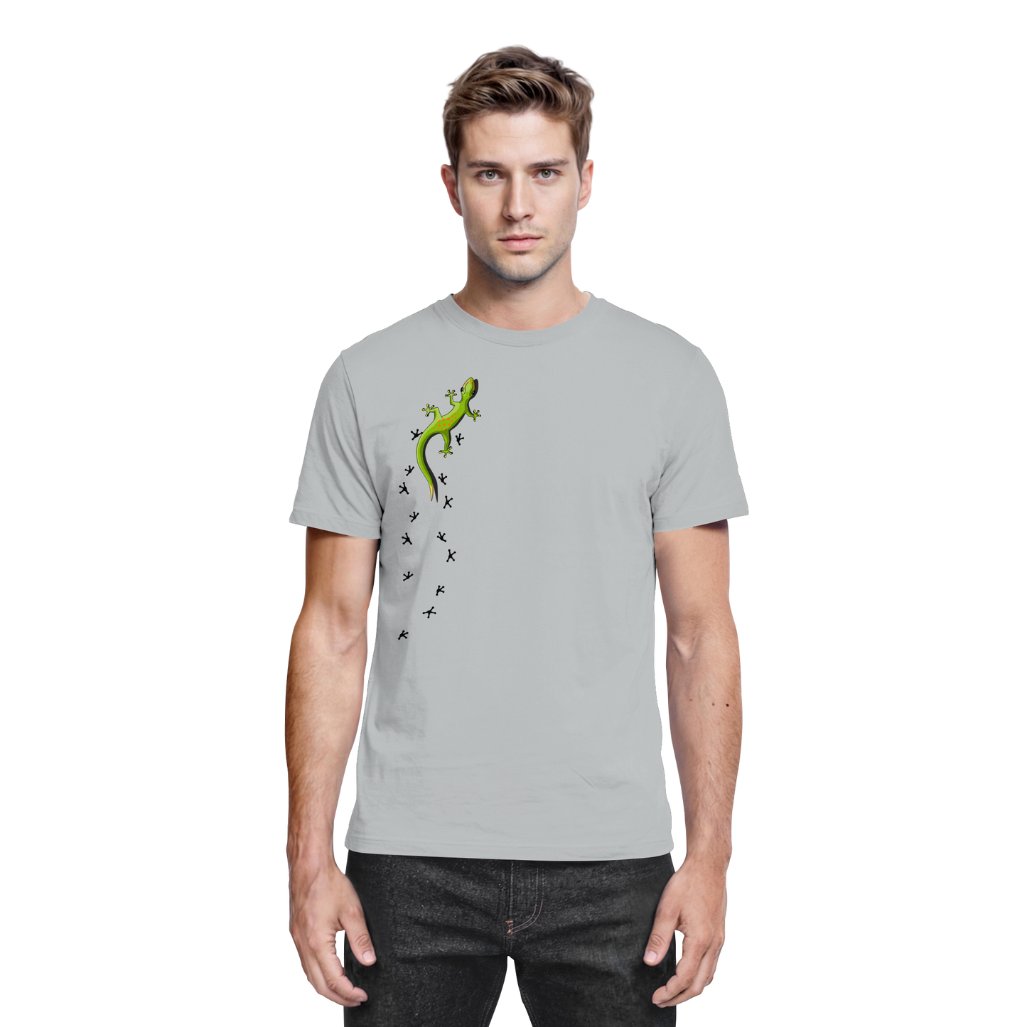 Kletternder Gecko mit Spuren - Premium Shirt
