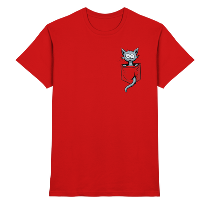 Verrückte Katze in Deiner Brust-Tasche - Premium Shirt