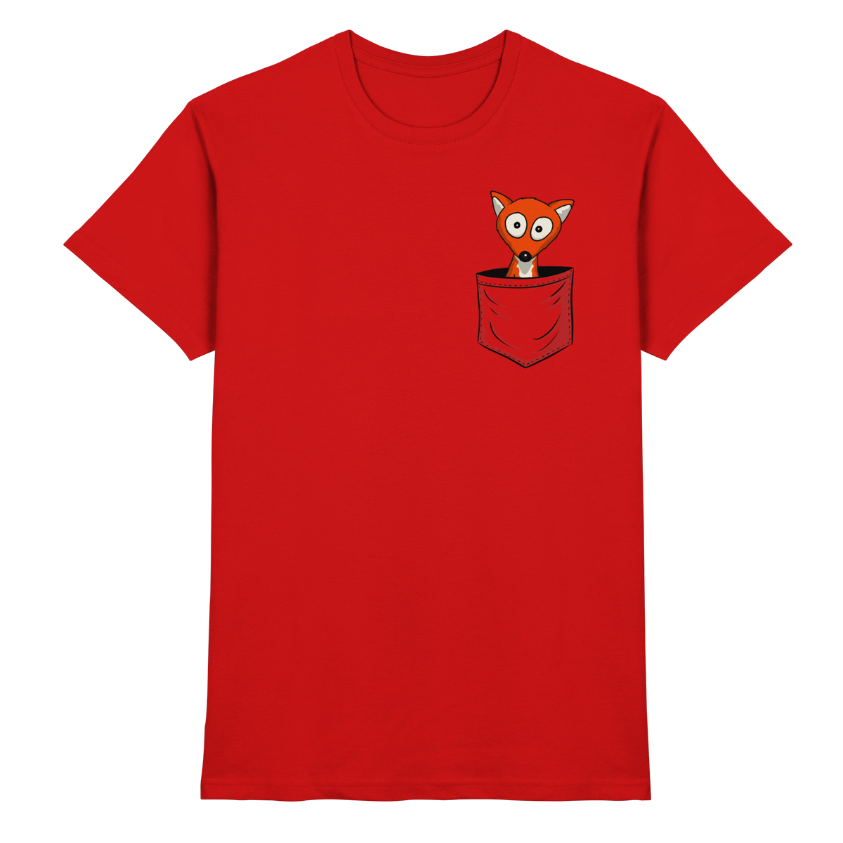 Fuchs in der Brusttasche | Taschen-Fuchs - Premium Shirt