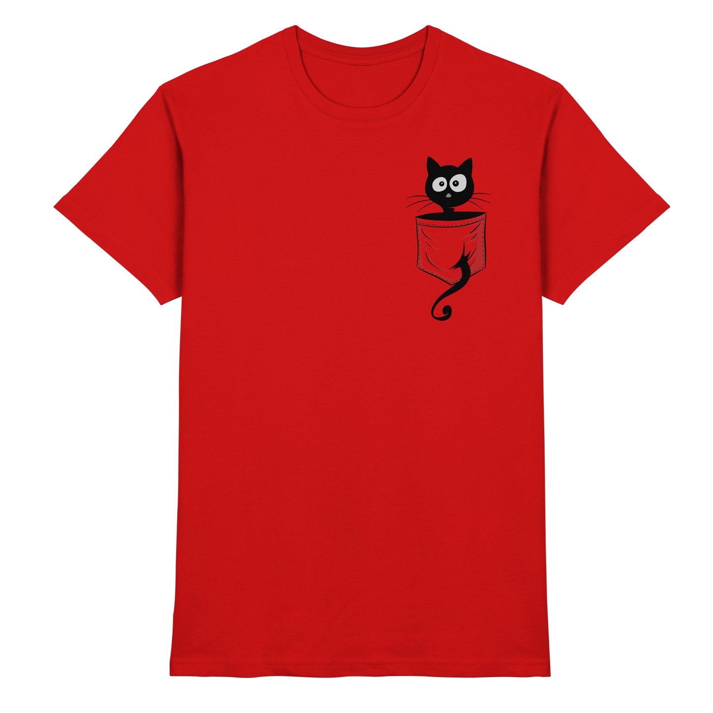 Schwarze Katze in der Tasche - Premium Shirt