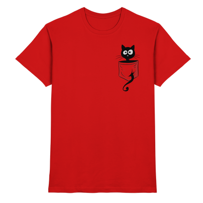 Schwarze Katze in der Tasche - Premium Shirt