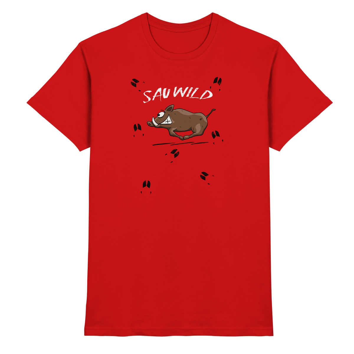 Sauwild wilde Sau | Wildschwein Keiler - Premium Shirt