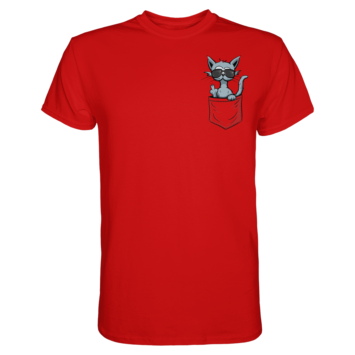 "Fuck Off" Mittelfinger Katze in der Tasche - Premium Shirt