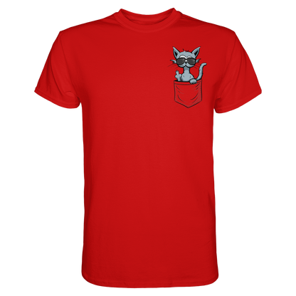 "Fuck Off" Mittelfinger Katze in der Tasche - Premium Shirt