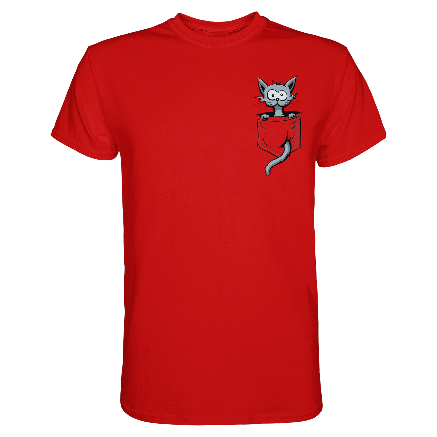 Verrückte Katze in Deiner Brust-Tasche - Premium Shirt