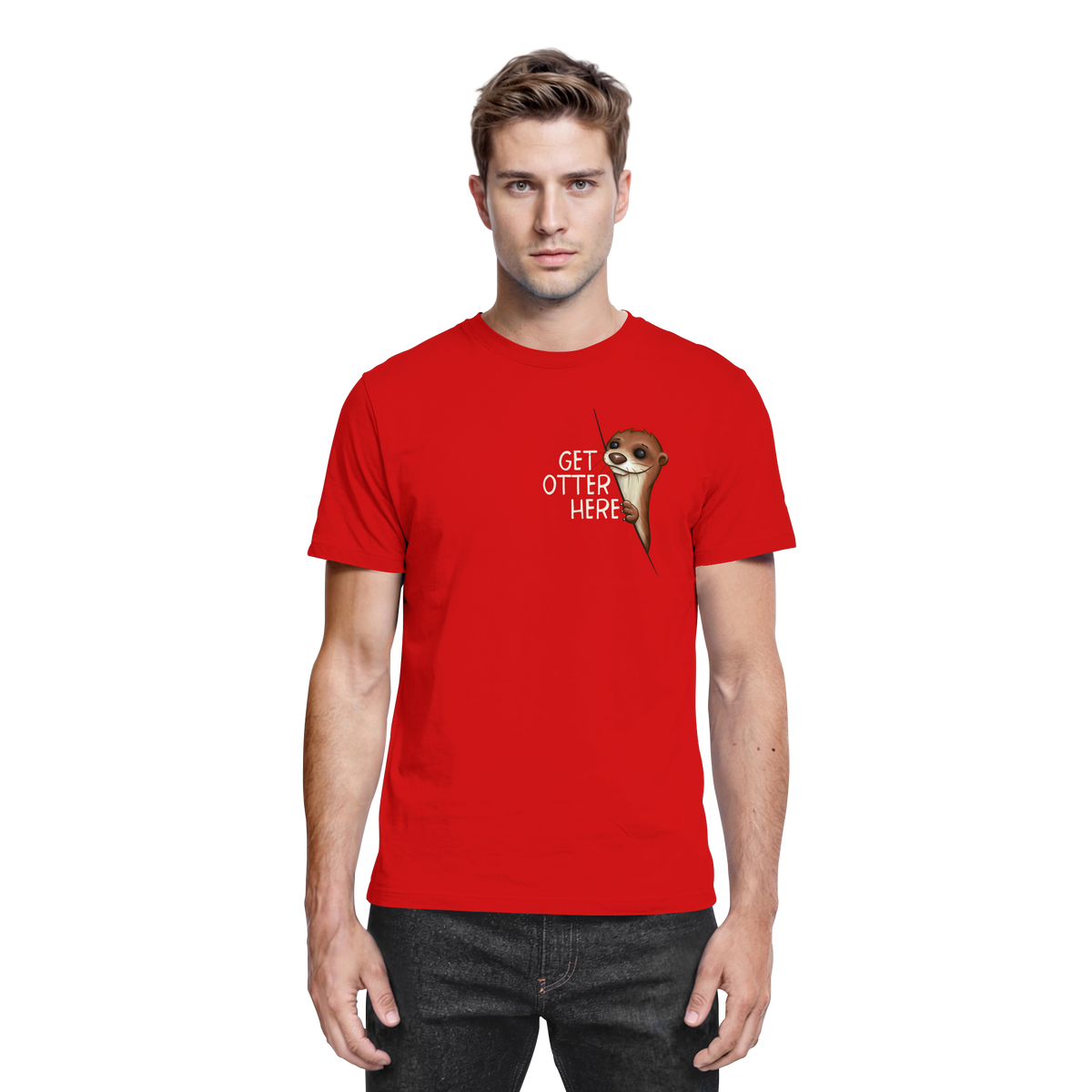 Get Otter Here | Lustiger Otter Kalauer - Premium Shirt