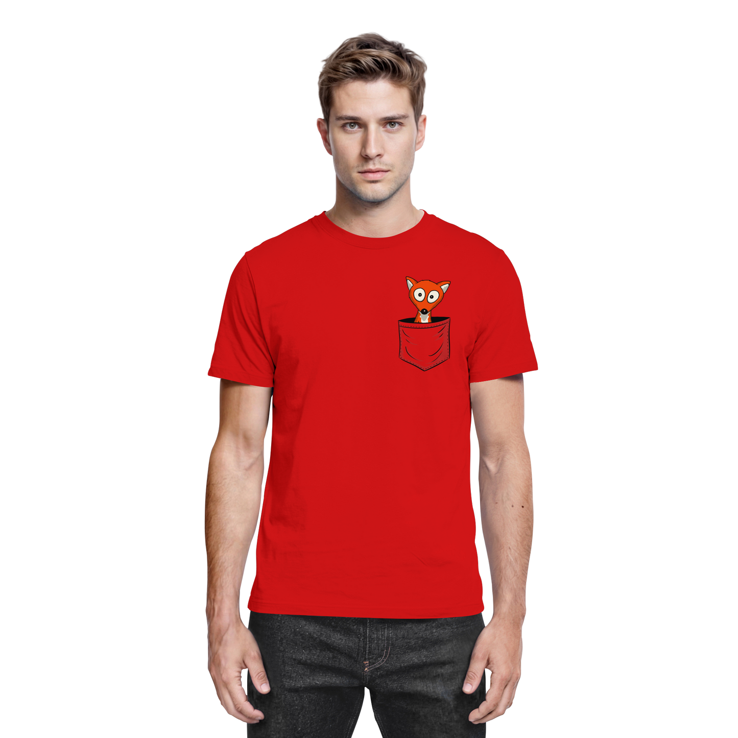 Fuchs in der Brusttasche | Taschen-Fuchs - Premium Shirt