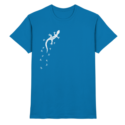 Gecko Eidechse Silhouette hell - Premium Shirt