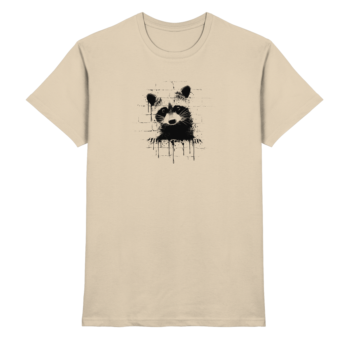 Funky Street Art Waschbär - Premium Shirt