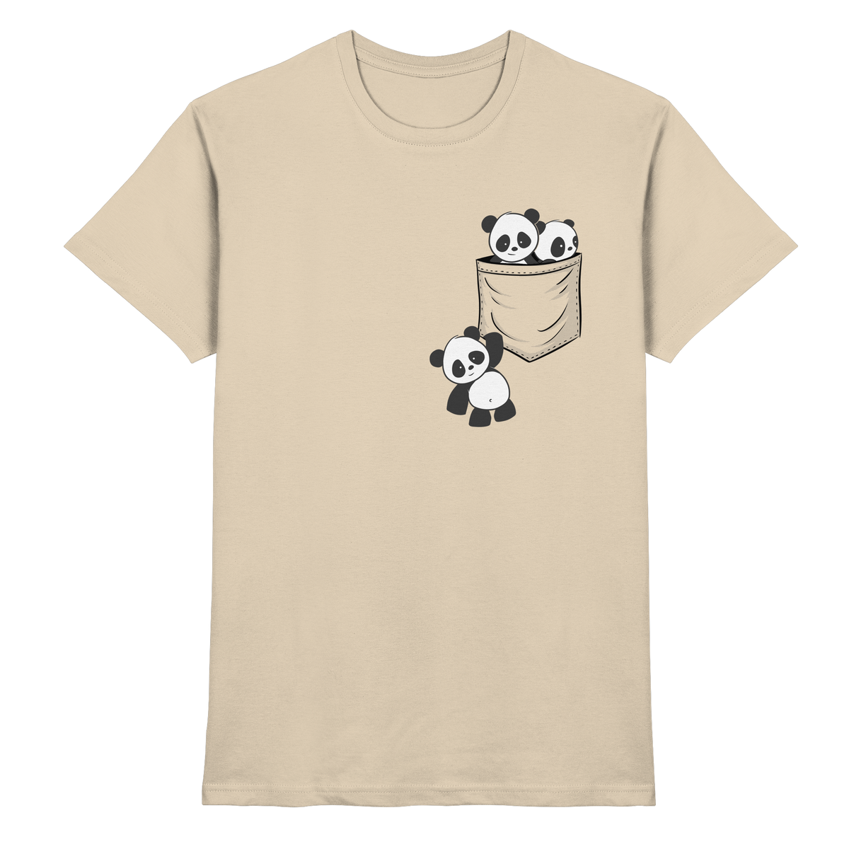 Kawaii Pandas in der Tasche - Premium Shirt