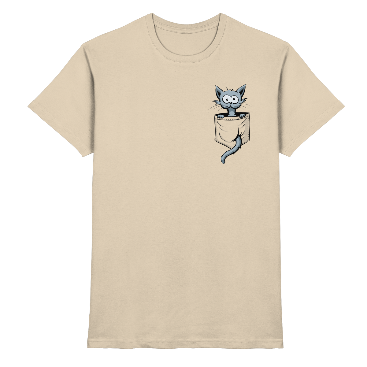 Verrückte Katze in Deiner Brust-Tasche - Premium Shirt
